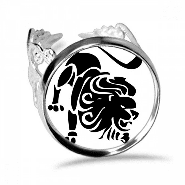 Constelación de Leo signo del Zodiaco Anillo de compromiso de boda de amor ajustable Unbranded M