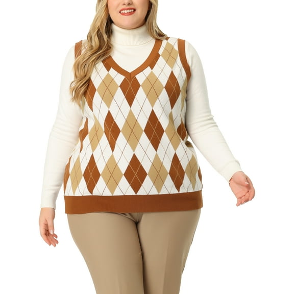 MODA NOVA Juniors Plus Size V Neck Sleeveless Pullover Knit Sweater Vest