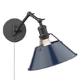 thumbnail image 3 of Golden Lighting Orwell Industrial Articulating 1-Light Wall Sconce Matte Navy Shade, 3 of 5