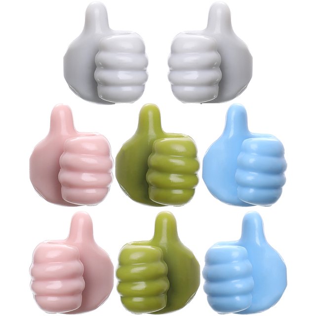 Productos Para El Hogar 8 Uds. Ganchos De Pared Con Forma De Pulgar, Colgadores De Pared Autoadhesivos, Gancho Multifuncional Para Llaves, Clips Para Cables De Auriculares, Organizador De Escritorio P