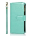 thumbnail image 3 of For Samsung Galaxy A25 5G Leather Zipper Wallet Case 9 Credit Card Slots Cash Money Pocket Clutch Pouch with Stand & Strap Cover ,Xpm Phone Case [ Teal ], 3 of 9