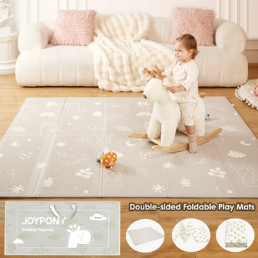 Joypony Baby Play Mat, 50x50 Inch Waterproof Reversible Foam Crawling Mat