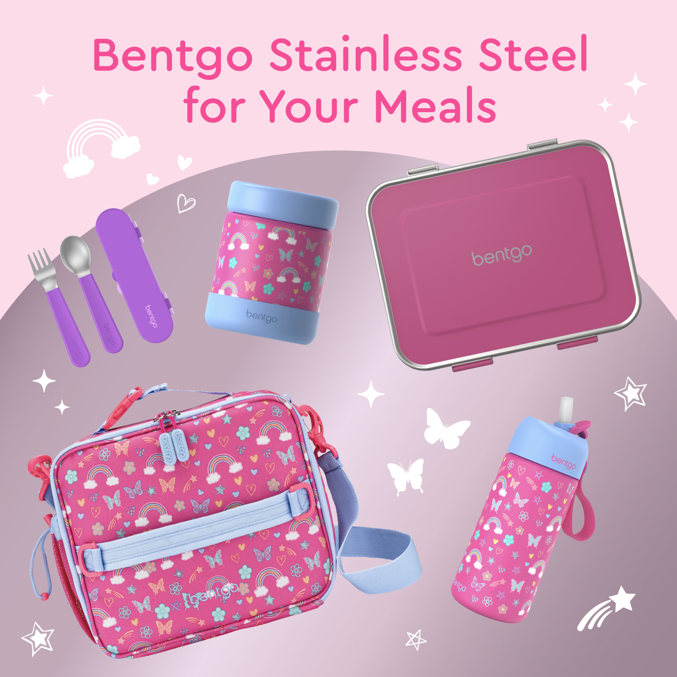 Bentgo Kids Stainless Steel Lunch Box - Fuchsia photo 6
