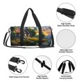 thumbnail image 6 of Fotbe Cozy Cottage Lakeside Sunset Pattern Foldable Sports Gym Bag with Wet Dry Pocket, Ultralight Travel Bag, Large Capacity Duffel Bag, Splash Proof Carry on Bag, Overnight Bag, Weekender Bag, 6 of 8