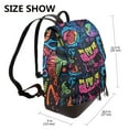 thumbnail image 2 of Naloa Neon Graffiti Urban Art Print Leather Backpack Purse for Women and Ladies,Shoulder Travel Daypacks Bags,Laptop Backpack for Women, 2 of 4