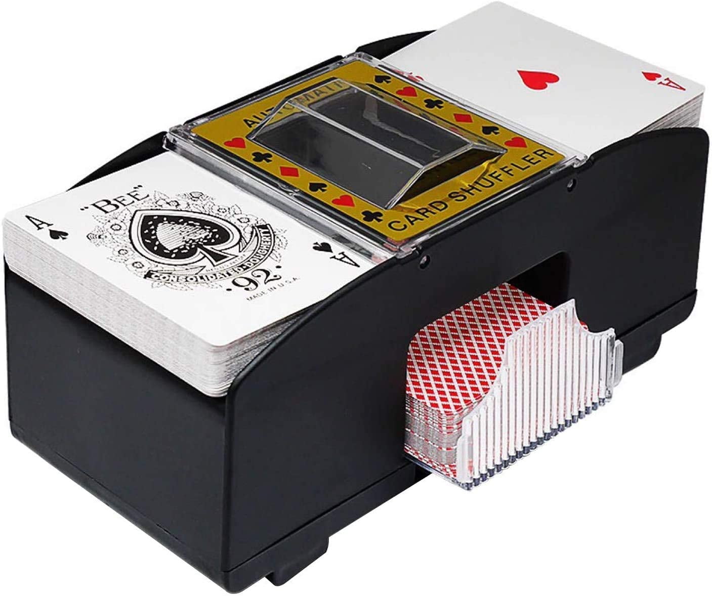 2 Deck Automatic Card Shuffler,Bridge Game Electric Playing Card Shuffler Automatic Poker Card Shuffler Machine Great for Classic Poker & Trading Card Games…