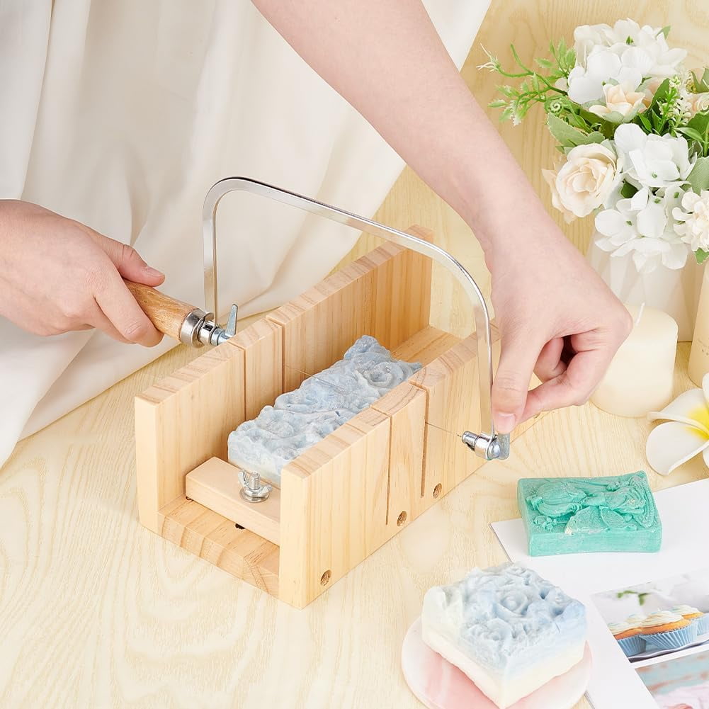Wooden Soap Cutting Box Soap Loaf Cutter Soap Cutter Mold Adjustable Wood Soap Cutting Tool Soap Trimming for DIY Handmade Soap Making Candles Trimming 1 Piece 25x11.5x8.5cm