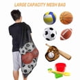 thumbnail image 4 of Ball Storage Bag Large Capacity Drawstring Design Zippered Front Pocket Mesh Fabric for Basketball Football, 4 of 7