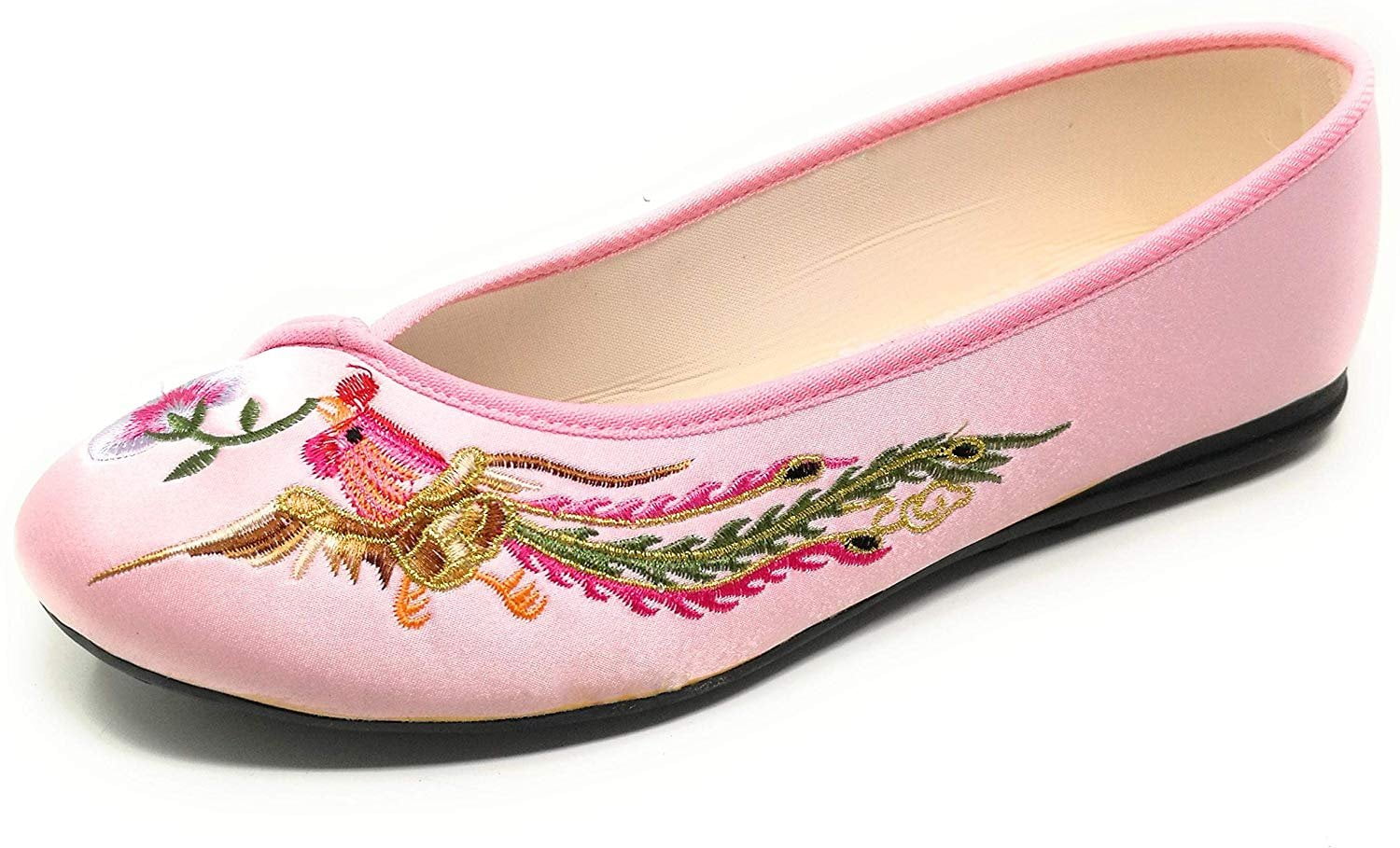 RAINED-Women Cloth Shoes Embroidered Chinese Style Loafers Shoes Flower Embroidery Ballet Round Toe Flats Shoes