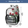 thumbnail image 4 of PVC Transparent Backpacks Clear Backpack for Travel and Outings Red Roses on The Wall, 4 of 7