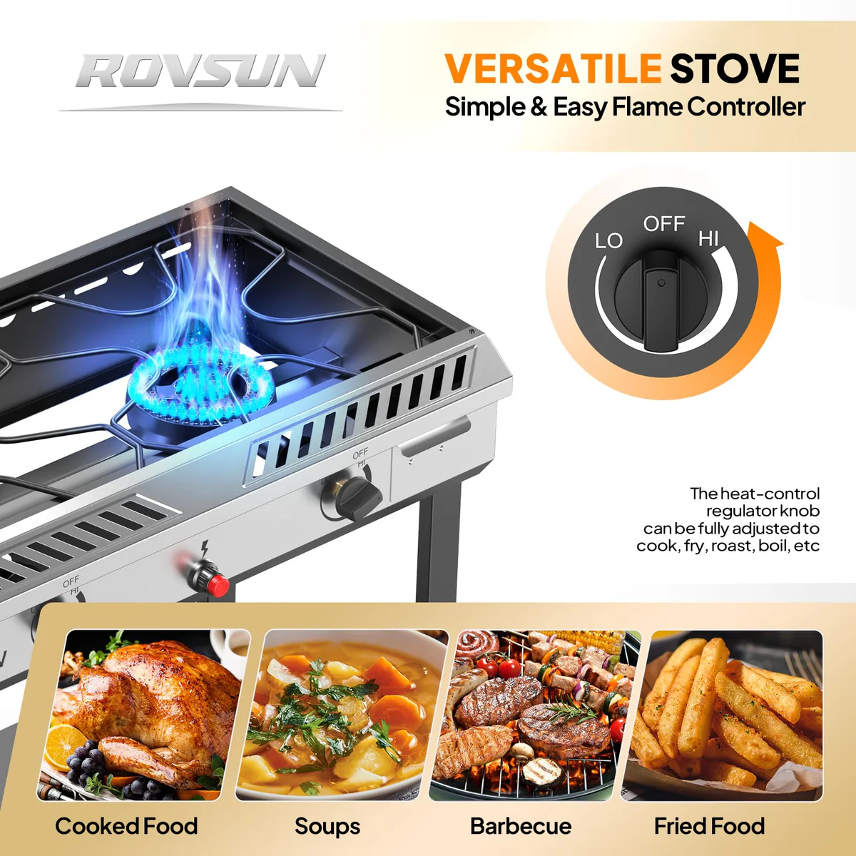 Ktaxon 2 Burner Propane Stove Gas Cooker with Auto Ignition 150,000 BTU for Outdoor Cooking