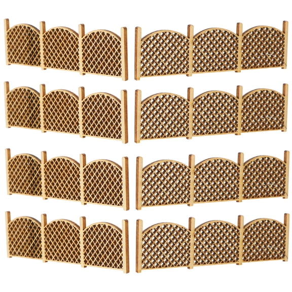 Worgeous 8Pcs Mini Wooden House Fences Micro Landscape Decorative Farm Fence Accents