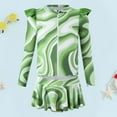 thumbnail image 2 of Girls Tail 3pc Swimsuit Set Sparkly Ruffle Tops Bathing Suit Girls Girls Swimwear Cover Up Dresses Tankini with Skirt Girls Bathing Suit&nbsp;size 12 Birthday Party, 2 of 3