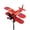 red, variant on Metal Biplane Airplane Wind Spinner - Weatherproof Garden Yard Art, Rotating Propeller, Dual-Use Outdoor Stake & Indoor Decorative Ornament, Vintage Aircraft Model for Lawn Patio