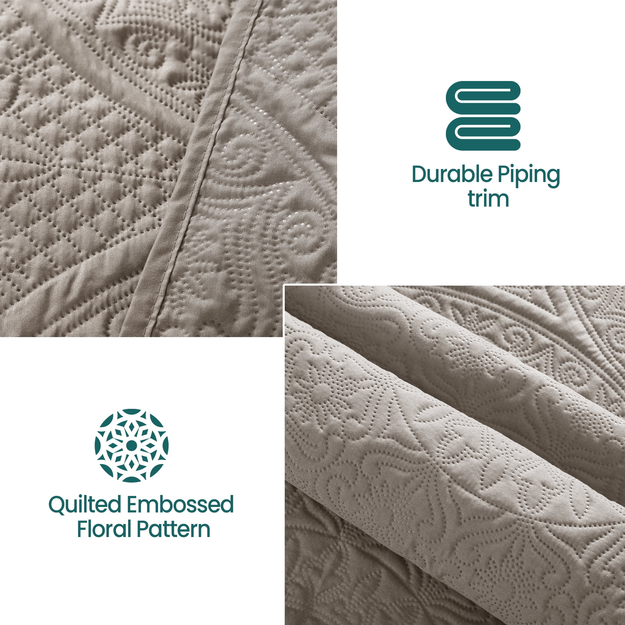 King Quilt Set - Lightweight Summer Bedspread Bedding Set for All Season, 3 Piece (1 Quilt, 2 Pillow Shams)