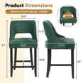 thumbnail image 2 of ClinQ 26'' Counter Height Bar Stools Set of 1, Upholstered Bar Stools With Black Curved Footrest， Modern Counter Stools with Back for Kitchen Island ，Green, 2 of 6