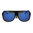 thumbnail image 2 of Kush Color Mirror Pot Head Marijuana Mob Racer Plastic Aviator Sport Sunglasses Blue, 2 of 4