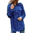 thumbnail image 3 of ZJXFGS Y2K Tops Womens Casual Tops Trendy Tops for Women 2025 Womens Work Shirts Womens Plus Size Tops Plain Shirts for Women Cute Tops for Women Blue 2XL, 3 of 5