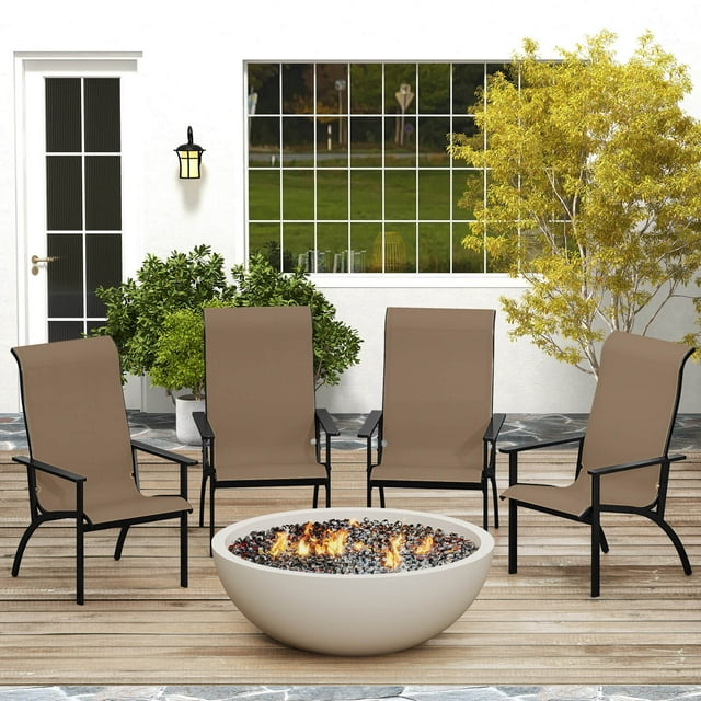 Costway 4PCS Adirondack Chair with 400 lbs Weight Capacity High Back and Metal Frame