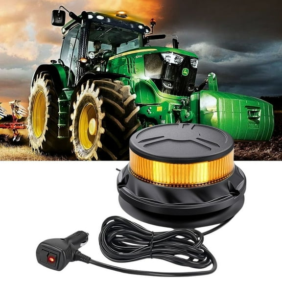 Nilight Amber Beacon Light 12V-24V Aluminum Base Flashing Safety Warning Lights Permanent & Magnet Mount Led Emergency Rotating Strobe Light for Forklift Truck Tractor UTV Snow Plow