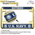 thumbnail image 2 of [Officially Licensed Product] - Motorcycle Metal License Plate Frame with United States Navy Retired, Eagle and Anchor Logo Design - Gold, 2 of 7
