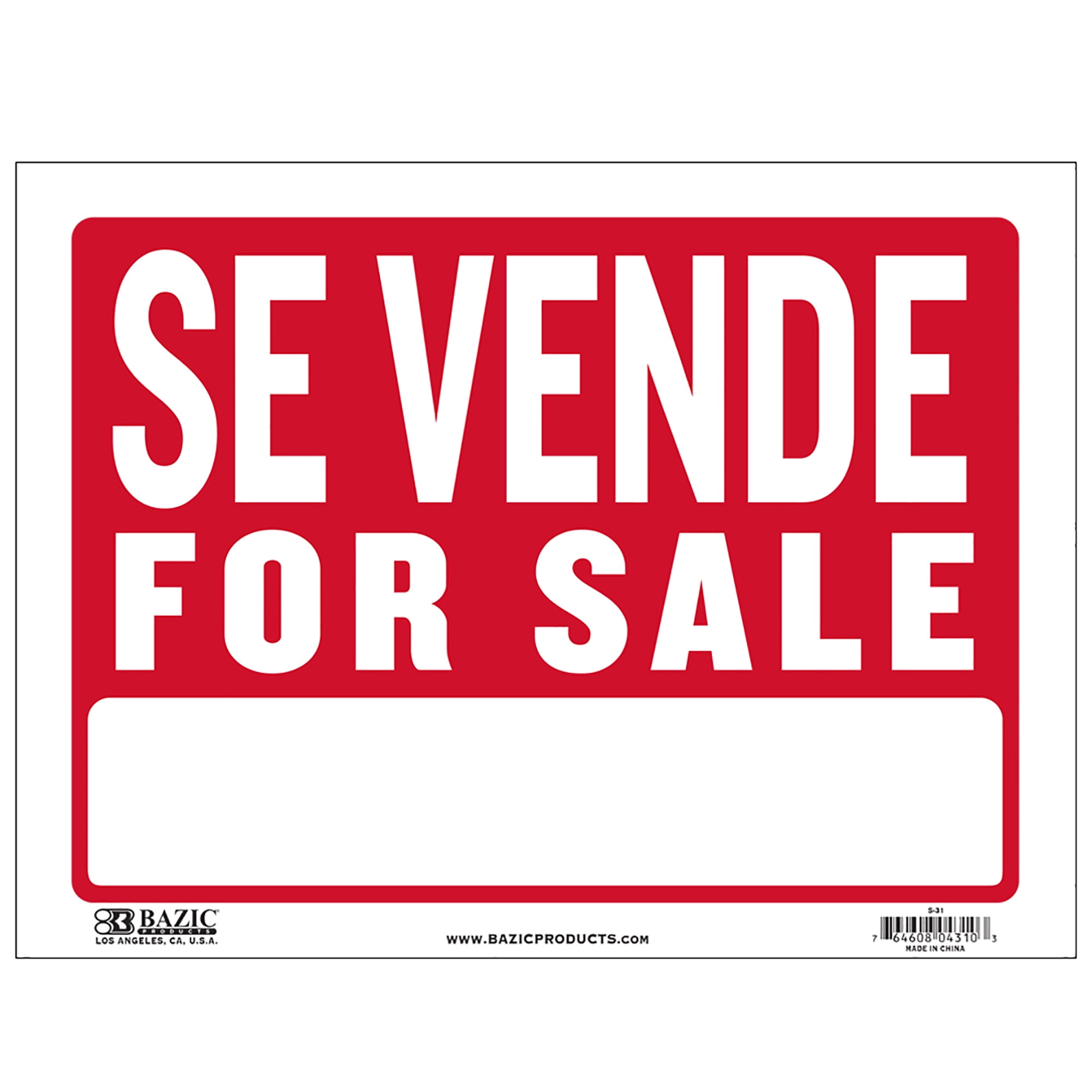 2 Pcs " FOR LEASE " 9" x 12" Red & White Flexible Plastic  Sign BAZIC S-9 