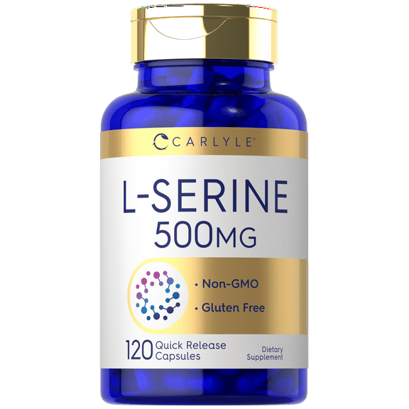 L Serine Capsules 500 mg | 120 Count | Non-GMO & Gluten Free Supplement | by Carlyle