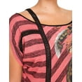 thumbnail image 6 of eVogues Plus Size Designer Print Off Shoulder Top Coral, 6 of 7