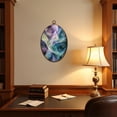 thumbnail image 4 of Canvas Wall Art Abstract Geometric Star Patterns Mint Purple Gold 60s Style Oval Framed Canvas Prints Vintage Wall Hanging Decor for Home Decorations 8.6"x11.4", 4 of 7
