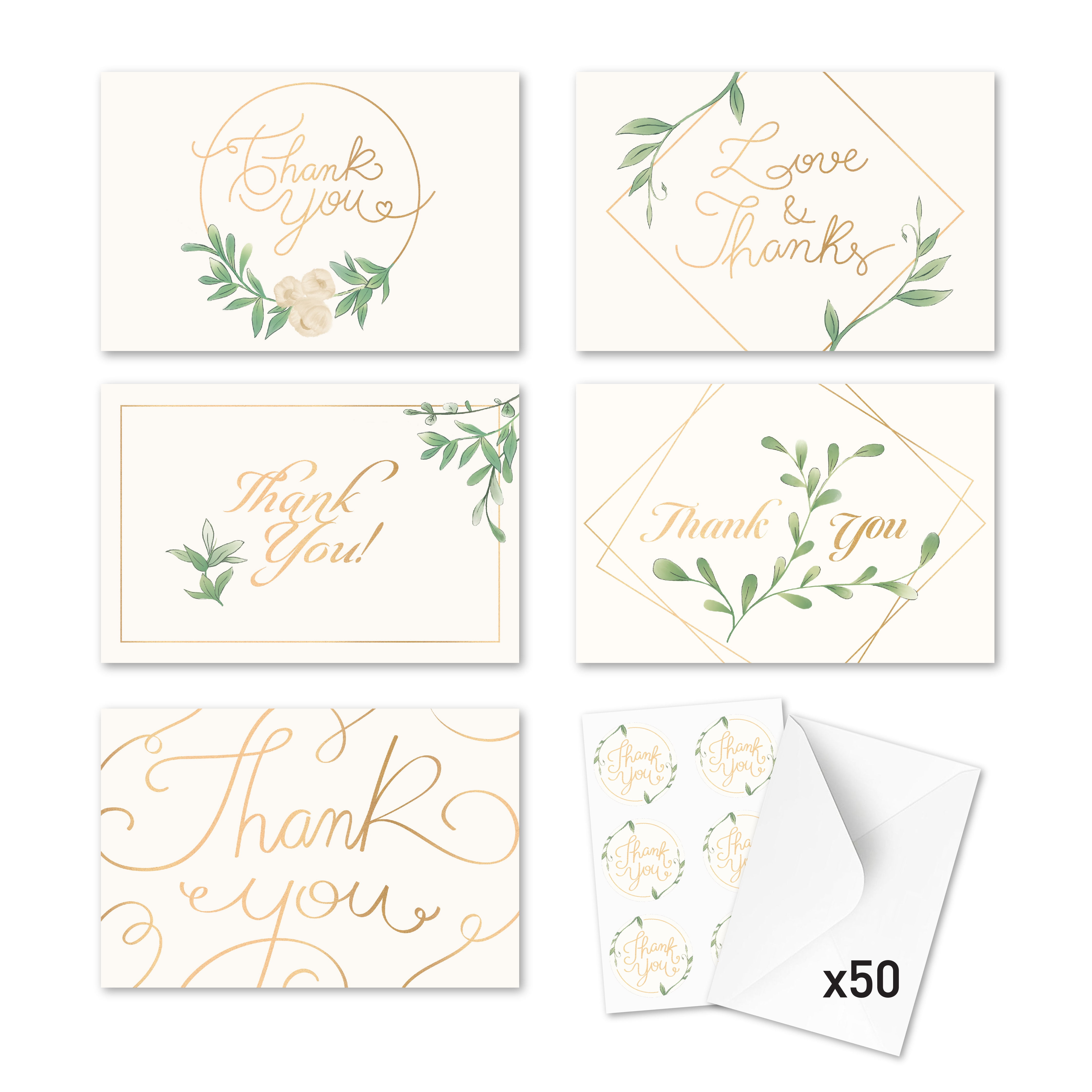 Tarjetas De Agradecimiento De Boda Tarjetas Agradecimiento Boda - 50 Unidades 4x6 Pulgadas, Para Recepción Y Mesas Tarjetas Evento 4x6