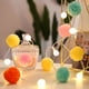 thumbnail image 3 of Guirnalda de luces LED a pilas, bolas navideñas con pompones, guirnalda decorativa de luces para interiores para fiestas en el dormitorio (blanco cálido), 3 of 5