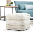 thumbnail image 2 of Pemberly Row Pouf Carré Boho en Motif Tissé Tissé à la Main Naturel, 2 of 8