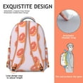 thumbnail image 5 of Orange Print Backpack - Stylish laptop backpack for school & work, lightweight & spacious, comfortable straps, trendy for men & women., 5 of 6