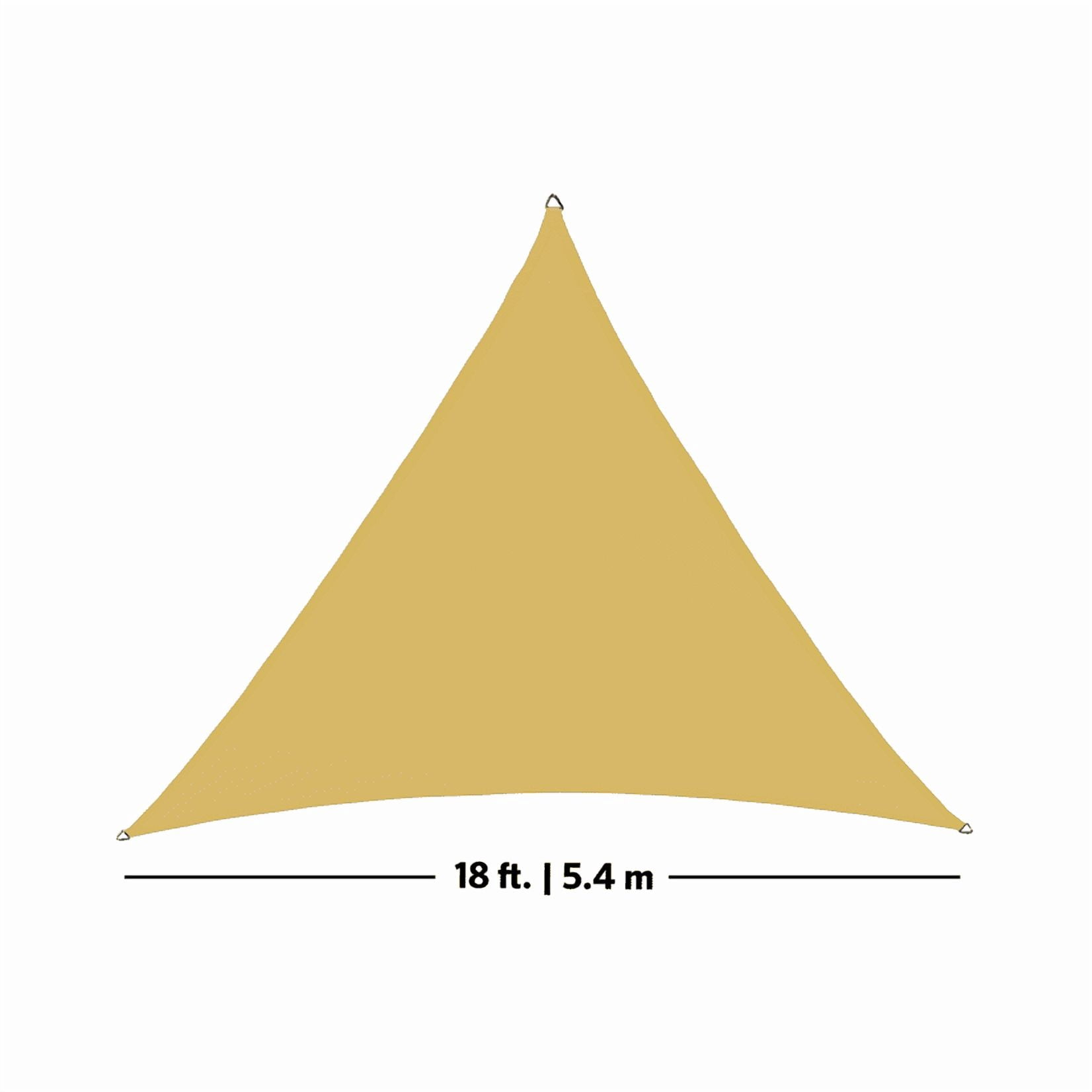 Coolaroo Coolhaven Outdoor Sun Shade Sail With Hardware Kit 95% UV Block Protection for Garden, Patio, Backyard, 18' Triangle, Sahara