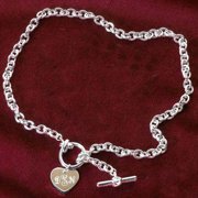 Personalized Silver Heart Necklace