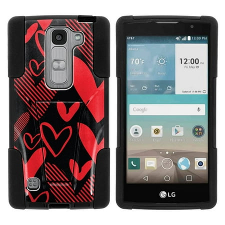 LG Escape 2 and Spirit LTE H443 STRIKE IMPACT Dual Layer Shock Absorbing Case with Built-In Kickstand - Black Red (Best Deer Knife For The Money)