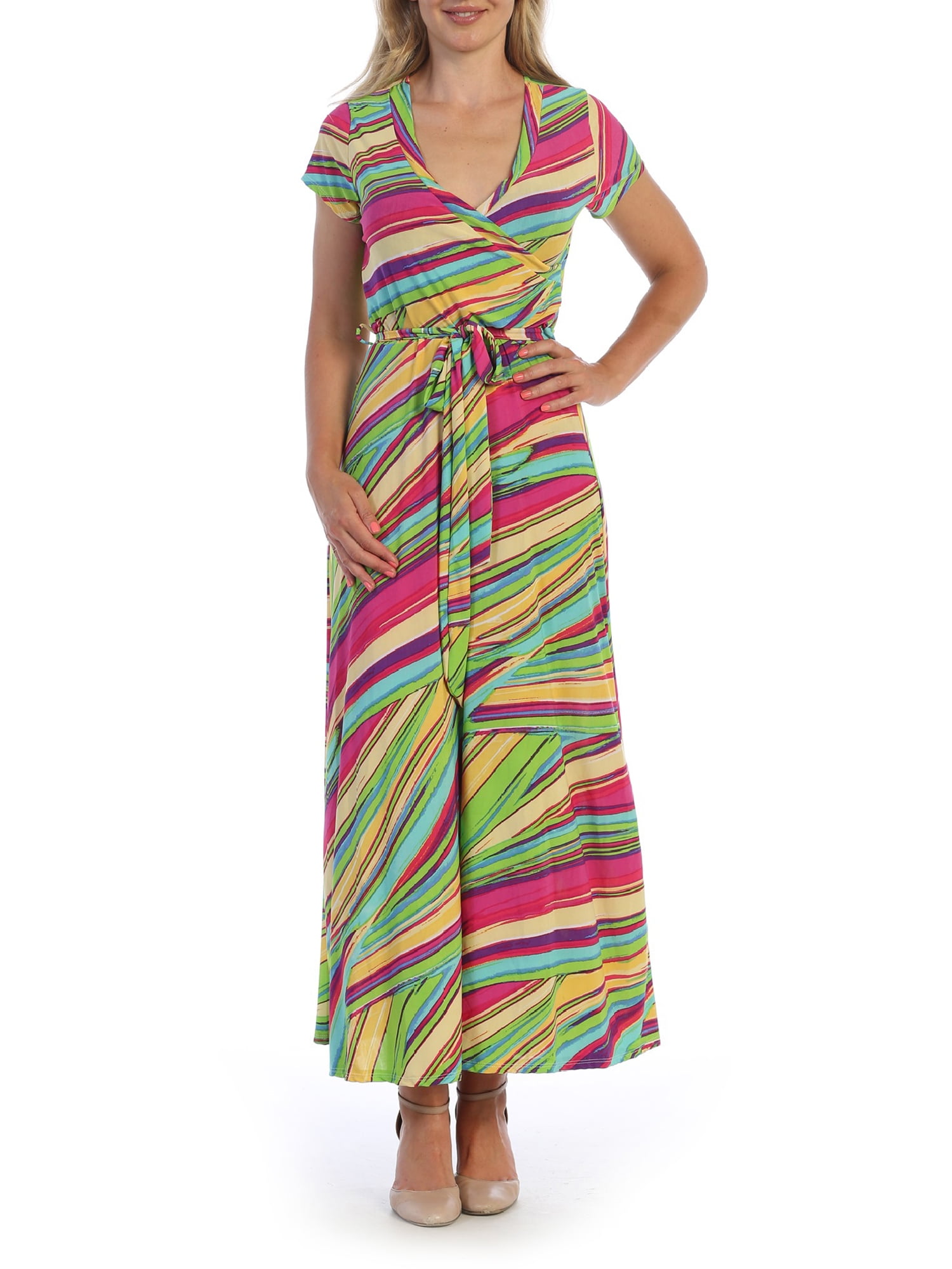 Ella Samani Plus Size Short Sleeve Maxi Wrap Dress - Walmart.com
