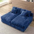 thumbnail image 4 of Aukfa 75 inch Double Chaise, Oversized Sofa Bed w/ 6 Pillows, Plush Chair Bed for Living Room, Corduroy, Navy, 4 of 11