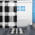 thumbnail image 2 of White and Black Bathroom Accessory Sets Waterproof Shower Curtain with Anti-Slip Bath Mat Durable Combo, 2 of 7