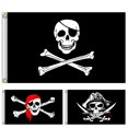 thumbnail image 1 of Banderines piratas de esqueleto con bandera Jolly Roger para fiesta de Halloween, fiesta pirata, 1 of 7