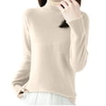 thumbnail image 1 of cfhntfmh Women's 2024 Fall Sweaters Long Sleeve Solid Color Pullover Mock Neck Loose Warm Sweater Top, 1 of 3