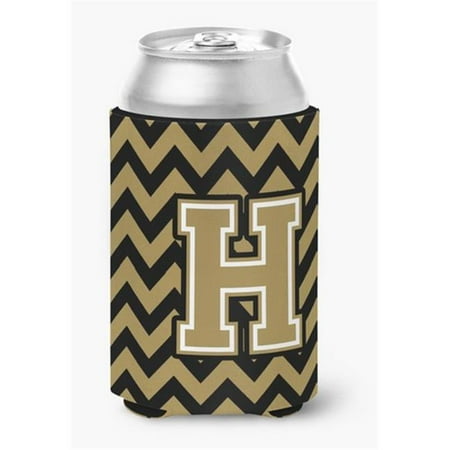 

Letter H Chevron Black & Gold Can or Bottle Hugger 0.25 x 4 x 5.5 in.