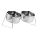 thumbnail image 4 of Comederos elevados de acero inoxidable para gatos, inclinados, fáciles de limpiar, suministros creativos para mascotas con soporte elevado para Tazón doble, 4 of 8