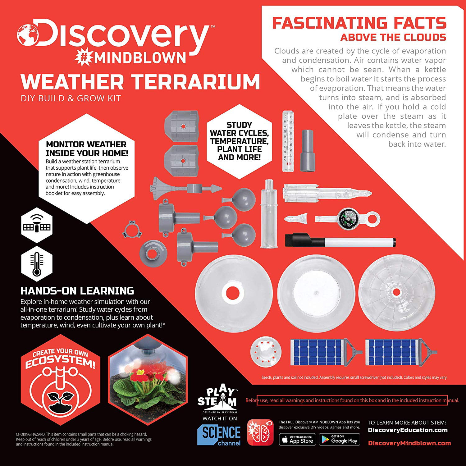 Discovery Kids Mindblown Weather Terrarium DIY Build & Grow Kit 