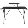 thumbnail image 6 of Emma + Oliver Black Gaming Desk with Cup Holder, Headphone Hook, and Monitor/Smartphone Stand, 6 of 13
