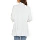 thumbnail image 4 of Cárdigan para mujer Mangas 3/4 Cárdigan ligero con frente abierto Cárdigans casuales con volantes drapeados Blanco, 4 of 5