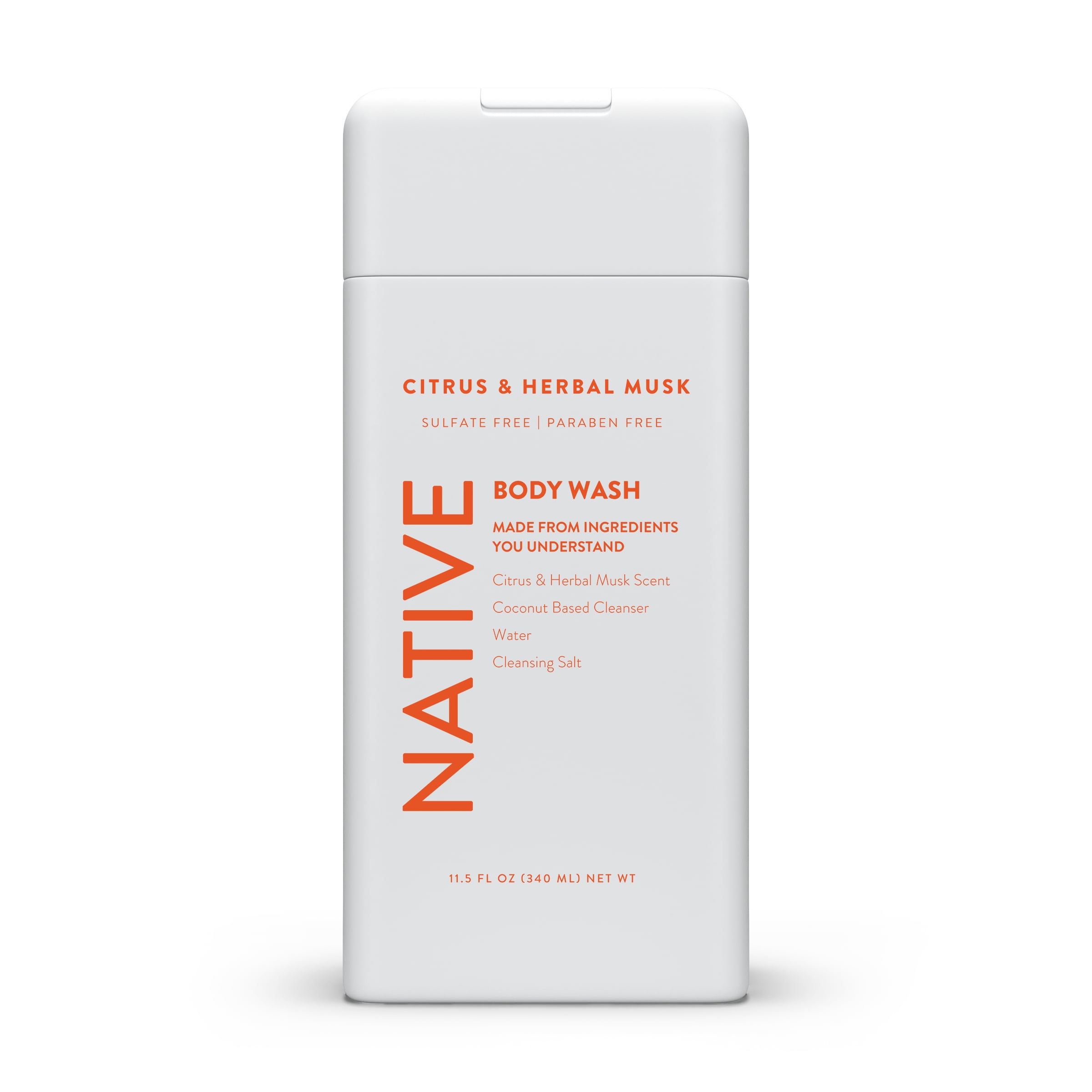 Native Natural Body Wash, Citrus and Herbal Musk, 11.5 oz
