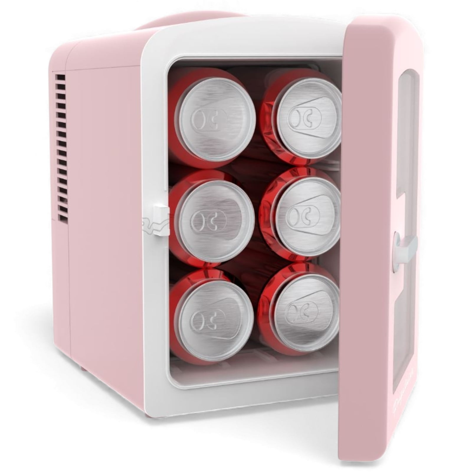 Restored Frigidaire 18 in. 6-Can 4-Liter Mini Beverage Cooler in Pink EFMIS186-B-PINK, Includes 110V home power cord & 12V DC car adapter (Refurbished)