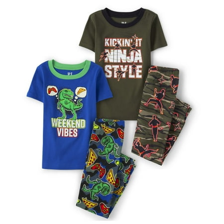 

The Children s Place Boys Short Sleeve Top and Pants 100% Cotton 2 Piece Pajama Sets Ninja Style/Weekend Vibes 14