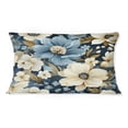 thumbnail image 3 of Designart "Coastal Serenity in Blue Florals" Floral Printed Throw Pillow, 3 of 5